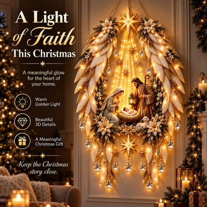 ✨👼  Heavenly Angel Wings Nativity Light✨ – Lighted Christmas Wall Decor  ✈️