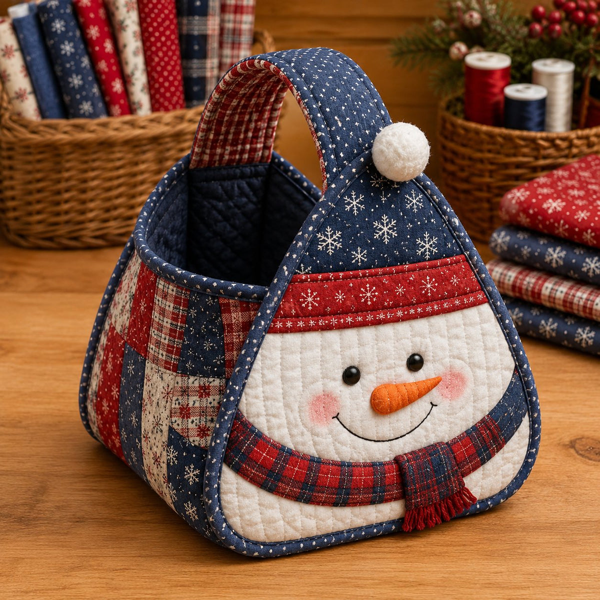 🎄Christmas Quilted Basket — DIY Kit or Finished Holiday Basket