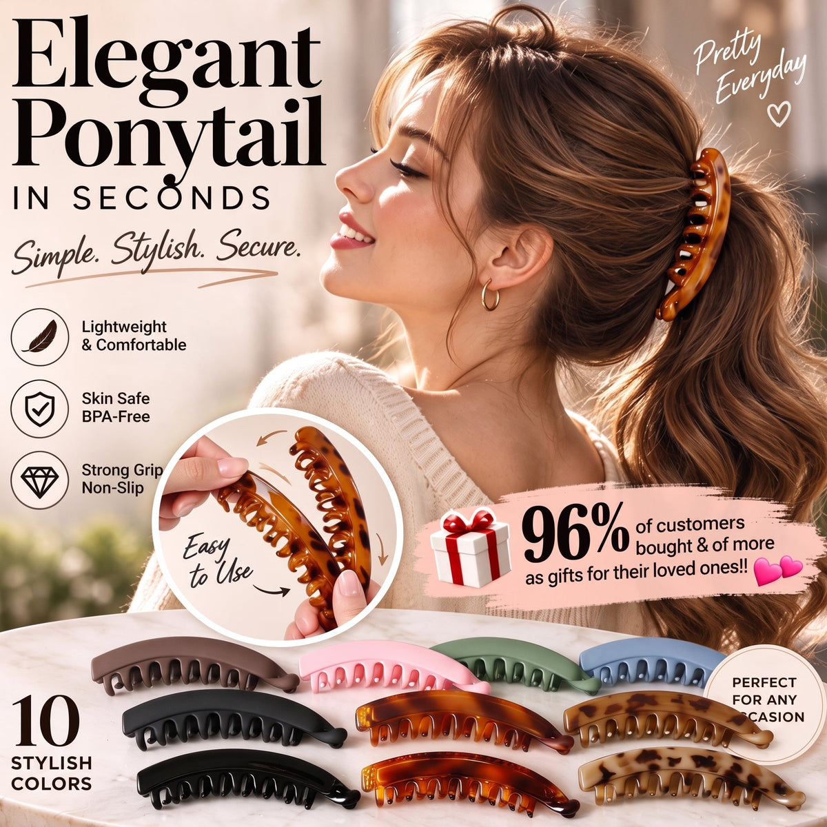 🎁Buy 2 Get 2 Free💞Banana Hair Clips Non-slip 9 Colors