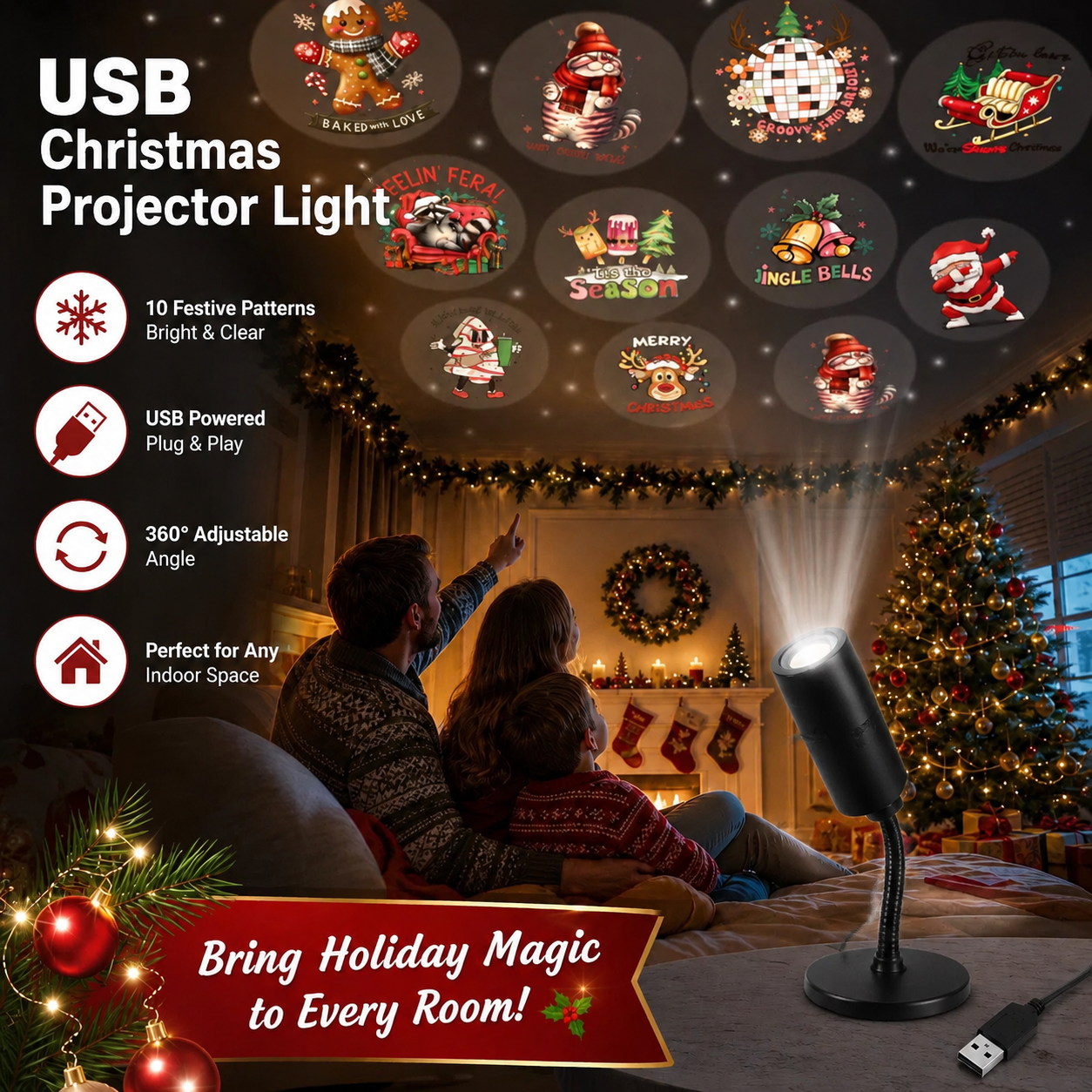 Christmas Light Projector - Instant Holiday Magic For Your Home & Yard