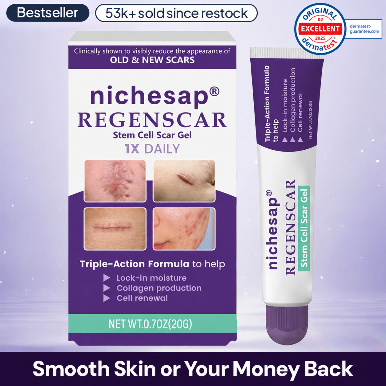 nichesap® ReGenScar Stem Cell Scar Gel | Say goodbye to stubborn scars