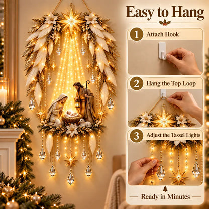 ✨👼  Heavenly Angel Wings Nativity Light✨ – Lighted Christmas Wall Decor  ✈️