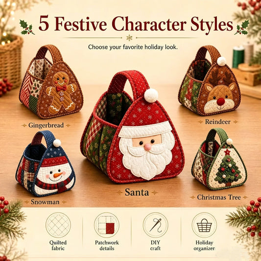🎄Christmas Quilted Basket — DIY Kit or Finished Holiday Basket