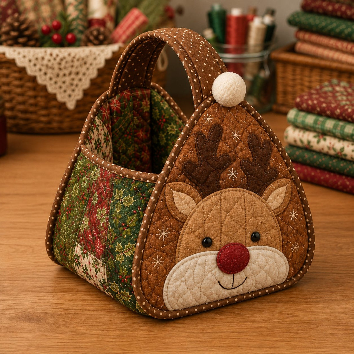 🎄Christmas Quilted Basket — DIY Kit or Finished Holiday Basket