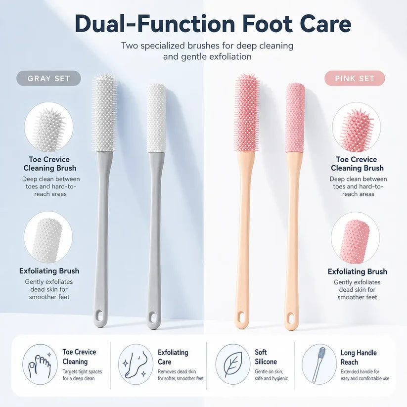 🦶Long‑Handle Silicone Foot Cleaning Brush