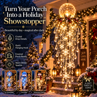 Crystal Cascade Christmas Light– Hanging Snowflake & Crystal LED Porch Décor ✨❄️