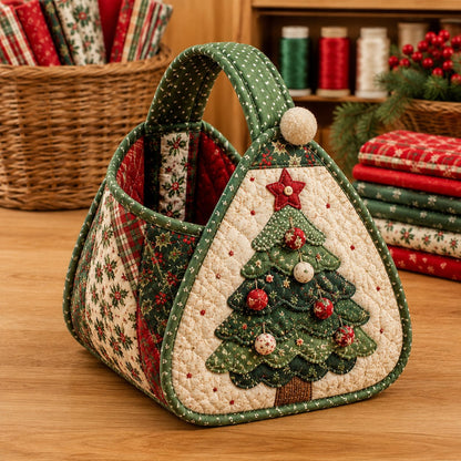 🎄Christmas Quilted Basket — DIY Kit or Finished Holiday Basket