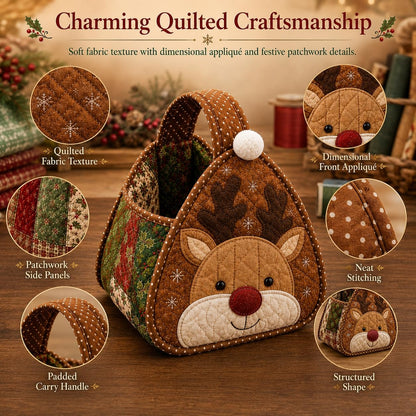 🎄Christmas Quilted Basket — DIY Kit or Finished Holiday Basket