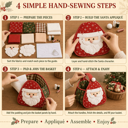 🎄Christmas Quilted Basket — DIY Kit or Finished Holiday Basket