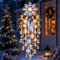 Crystal Cascade Christmas Light– Hanging Snowflake & Crystal LED Porch Décor ✨❄️