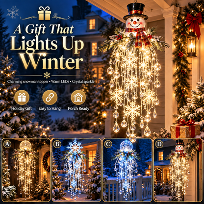 Crystal Cascade Christmas Light– Hanging Snowflake & Crystal LED Porch Décor ✨❄️