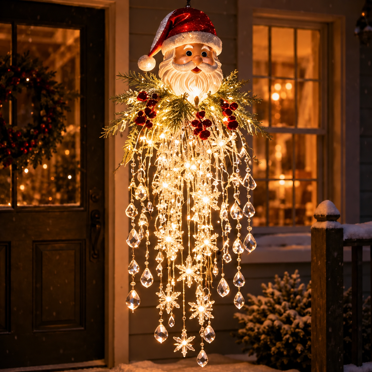 Crystal Cascade Christmas Light– Hanging Snowflake & Crystal LED Porch Décor ✨❄️