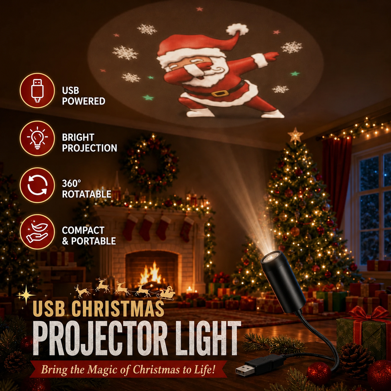 Christmas Light Projector - Instant Holiday Magic For Your Home & Yard