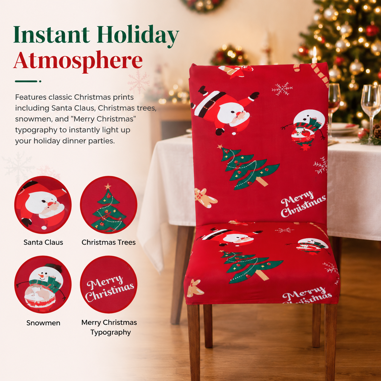 🎄Christmas Spandex Elastic Dining Chair Slipcover