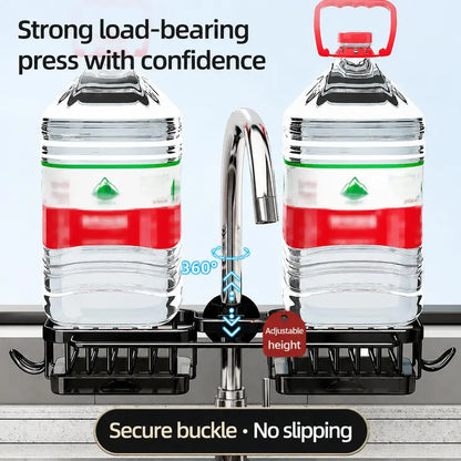 Hanging Faucet Drain Rack with Drip Tray Stainless Steel
