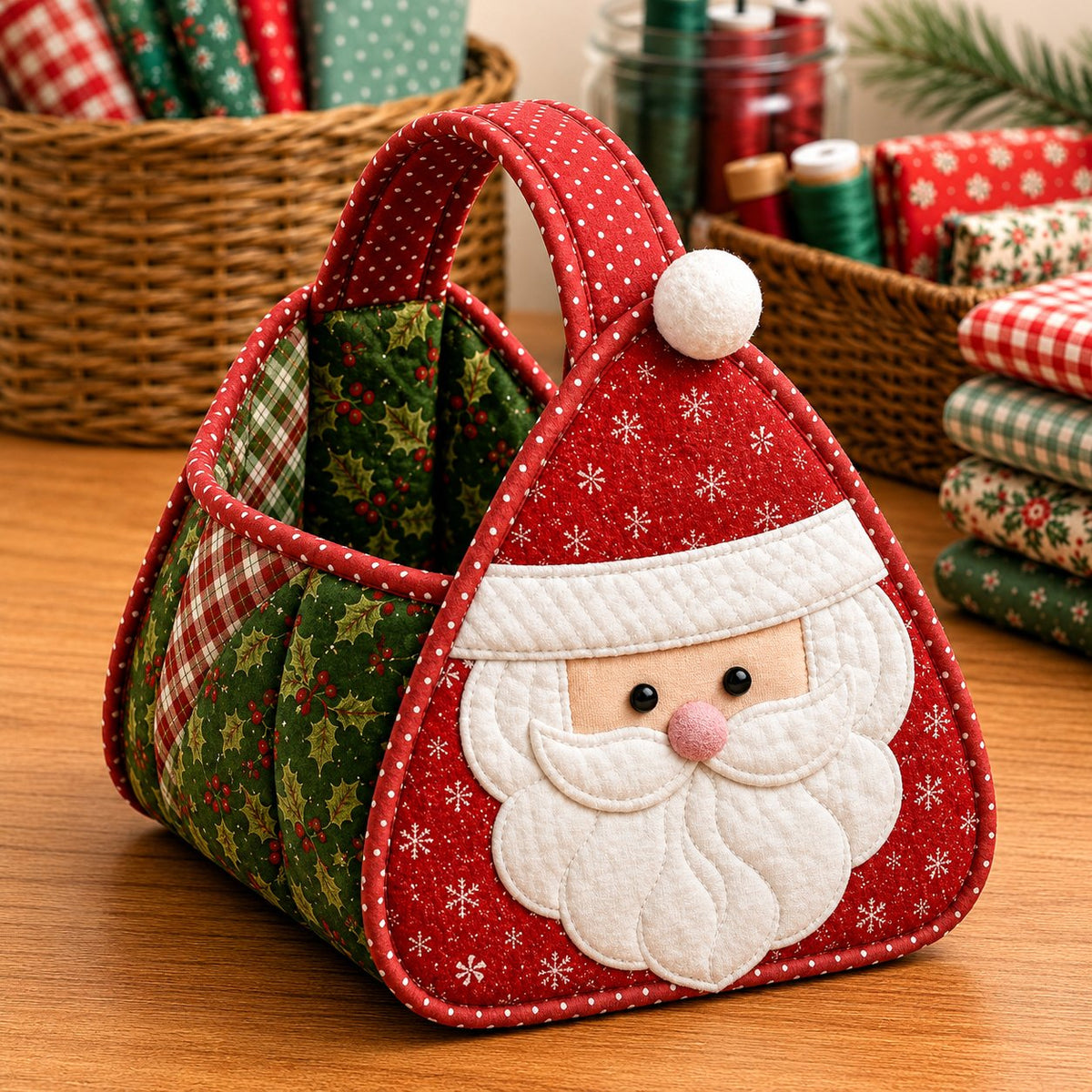 🎄Christmas Quilted Basket — DIY Kit or Finished Holiday Basket