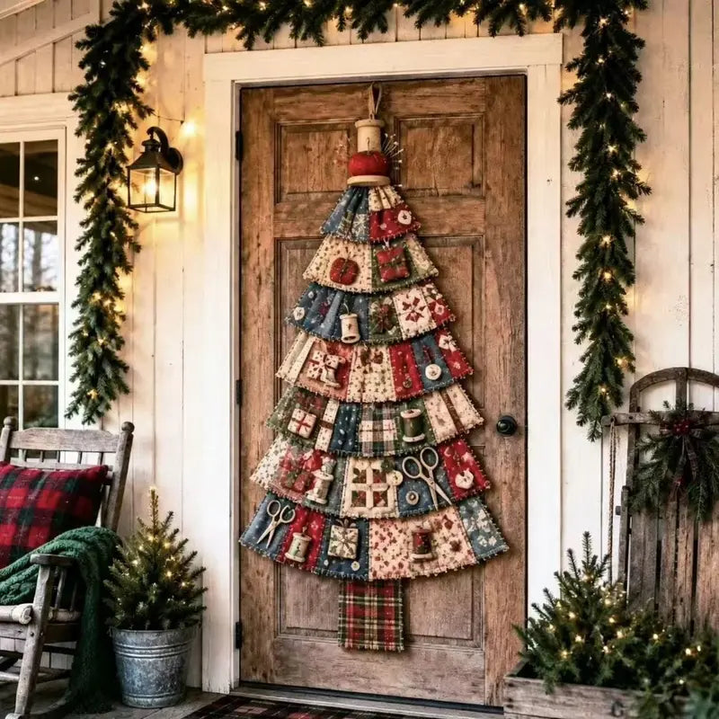 🧶🎄DIY Christmas Tree Door Hanging Set - Suitable for front doors, walls, porches, and home Christmas decorations