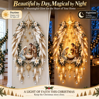 ✨👼  Heavenly Angel Wings Nativity Light✨ – Lighted Christmas Wall Decor  ✈️