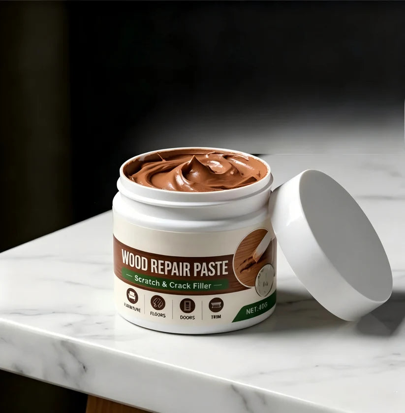 Furniture & Floor Repair Paste – Works on tables, cabinets & wooden floors. Covers scuffs & peeling. No more ugly scratches! 🏠✅