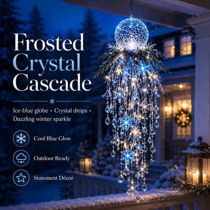 Crystal Cascade Christmas Light– Hanging Snowflake & Crystal LED Porch Décor ✨❄️