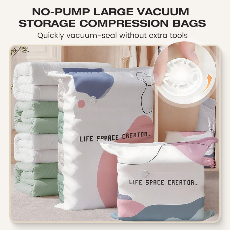 🧳💨 50% OFF! No‑Pump Vacuum Storage Bags – Press & seal, no pump needed. Saves 80% space, keeps clothes dry & dust‑free. Perfect for bulky bedding & off‑season gear. 🛏️🗄️