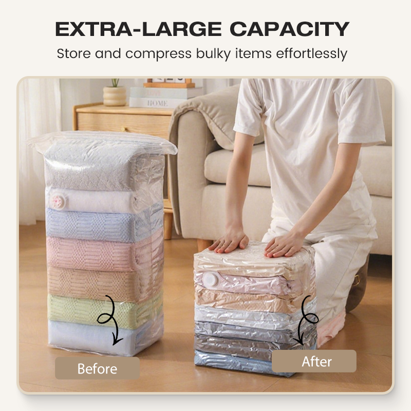 🧳💨 50% OFF! No‑Pump Vacuum Storage Bags – Press & seal, no pump needed. Saves 80% space, keeps clothes dry & dust‑free. Perfect for bulky bedding & off‑season gear. 🛏️🗄️