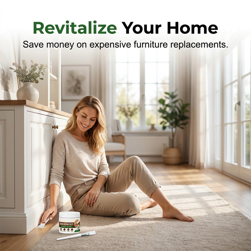 Furniture & Floor Repair Paste – Works on tables, cabinets & wooden floors. Covers scuffs & peeling. No more ugly scratches! 🏠✅