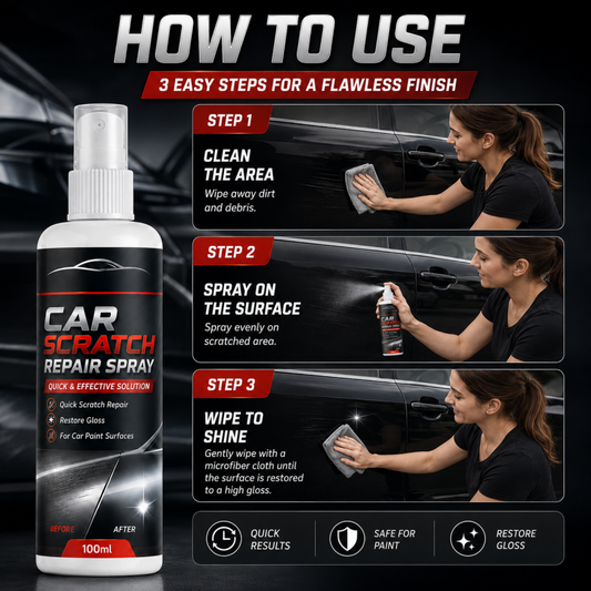 Universal Car Scratch Repair Spray - Erases light scratches, swirl marks & scuffs fast.